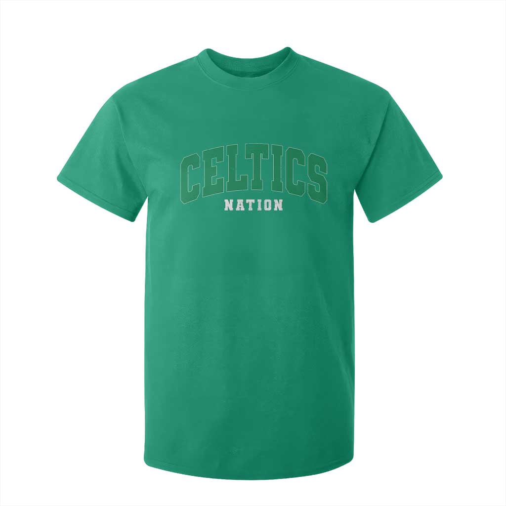 Celtic Nation T Shirt For Kid Sports Varsity Aesthetic Letters Cap TS11 Irish Green Print Your Wear