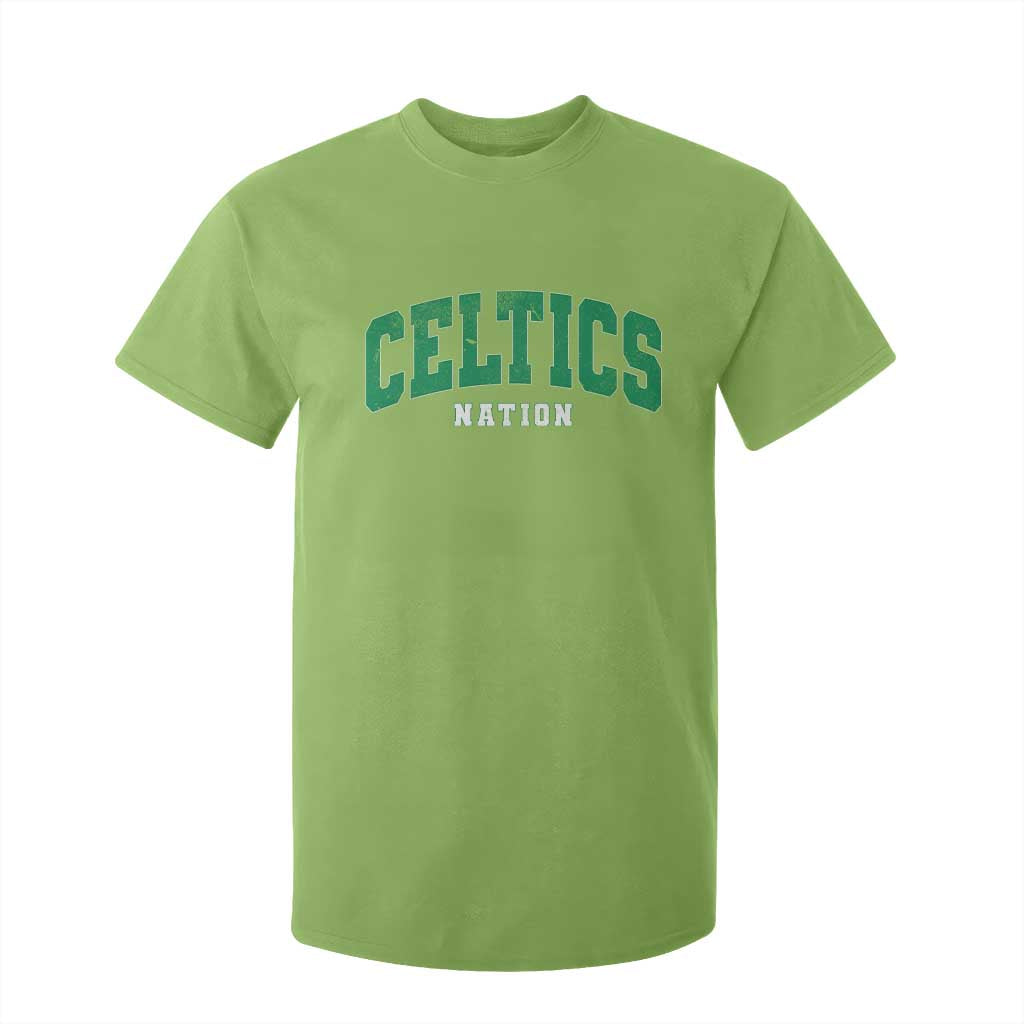 Celtic Nation T Shirt For Kid Sports Varsity Aesthetic Letters Cap TS11 Lime Print Your Wear