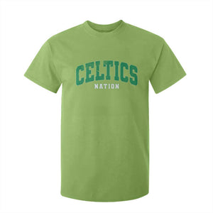 Celtic Nation T Shirt For Kid Sports Varsity Aesthetic Letters Cap TS11 Lime Print Your Wear