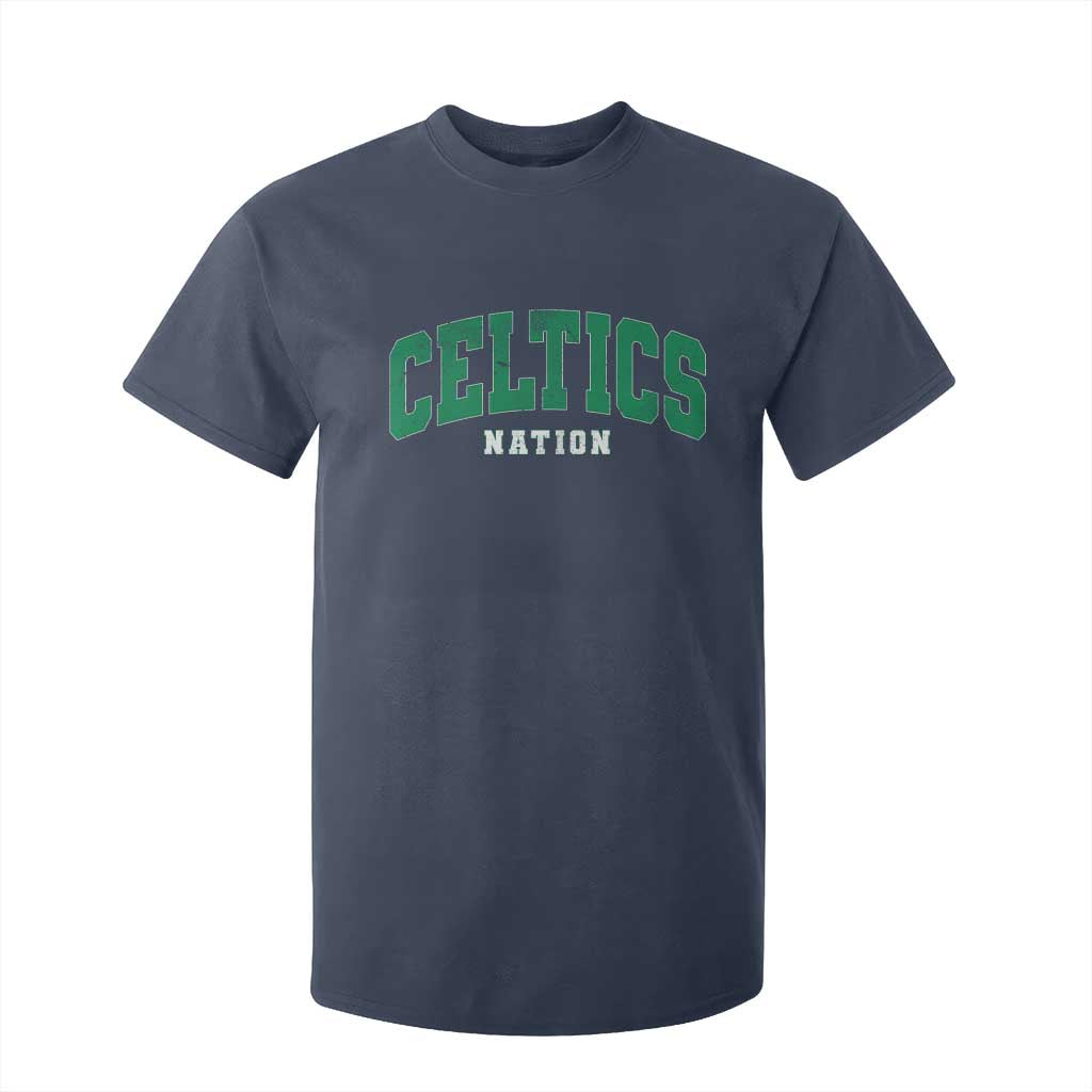 Celtic Nation T Shirt For Kid Sports Varsity Aesthetic Letters Cap TS11 Navy Print Your Wear