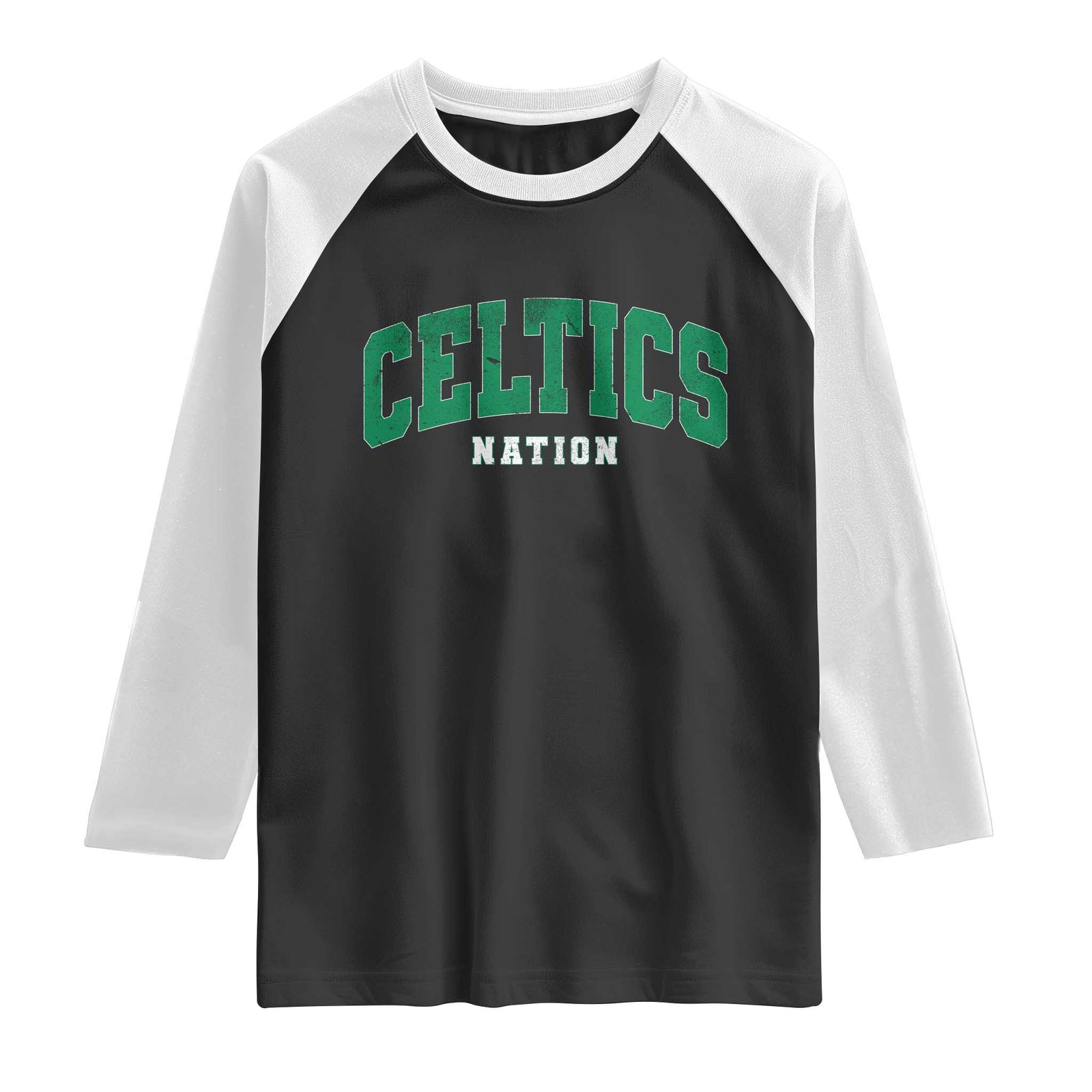 Celtic Nation Raglan Shirt Sports Varsity Aesthetic Letters Cap TS11 Black White Print Your Wear