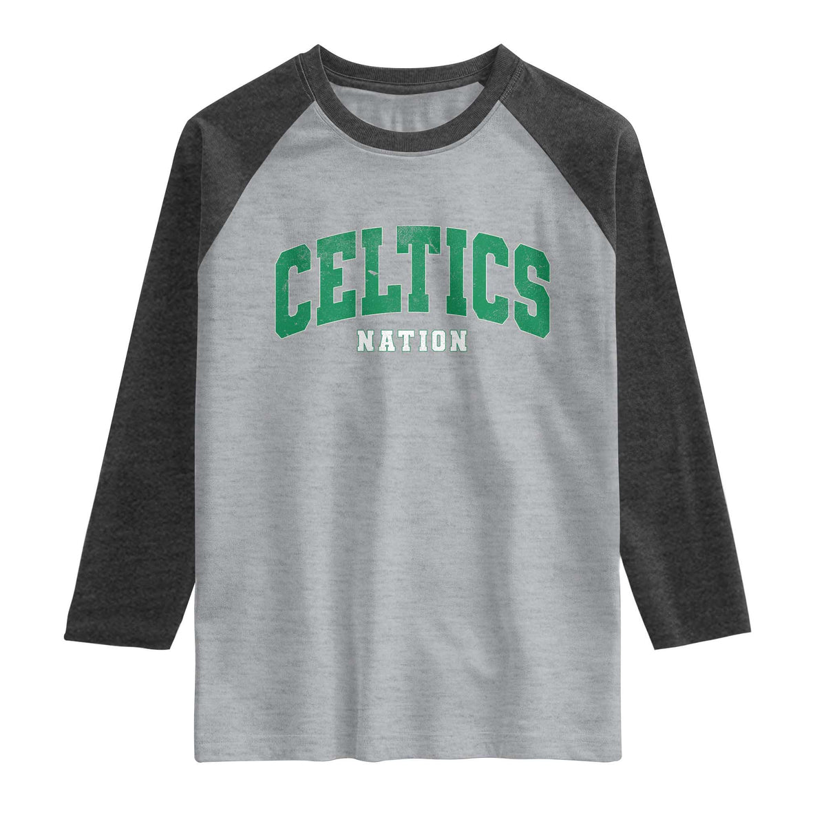 Celtic Nation Raglan Shirt Sports Varsity Aesthetic Letters Cap TS11 Heather Gray Heather Charcoal Print Your Wear