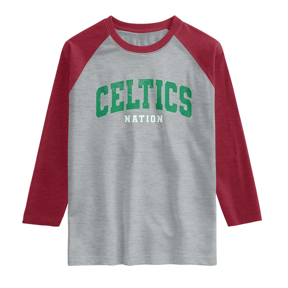 Celtic Nation Raglan Shirt Sports Varsity Aesthetic Letters Cap TS11 Heather Gray Heather Red Print Your Wear