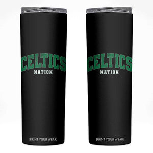 Celtic Nation Skinny Tumbler Sports Varsity Aesthetic Letters Cap TS11 Black Print Your Wear