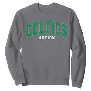 Celtic Nation Sweatshirt Sports Varsity Aesthetic Letters Cap TS11 Charcoal Print Your Wear
