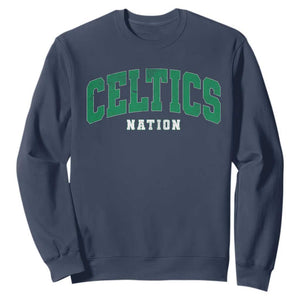 Celtic Nation Sweatshirt Sports Varsity Aesthetic Letters Cap TS11 Navy Print Your Wear