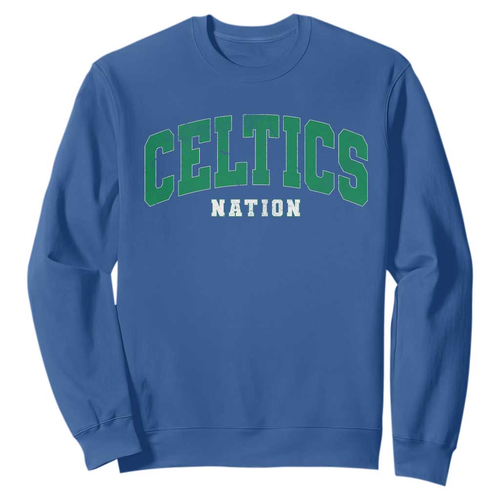 Celtic Nation Sweatshirt Sports Varsity Aesthetic Letters Cap TS11 Royal Blue Print Your Wear