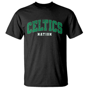 Celtic Nation T Shirt Sports Varsity Aesthetic Letters Cap TS11 Black Print Your Wear