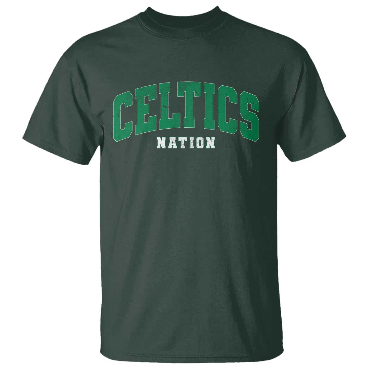 Celtic Nation T Shirt Sports Varsity Aesthetic Letters Cap TS11 Dark Forest Green Print Your Wear