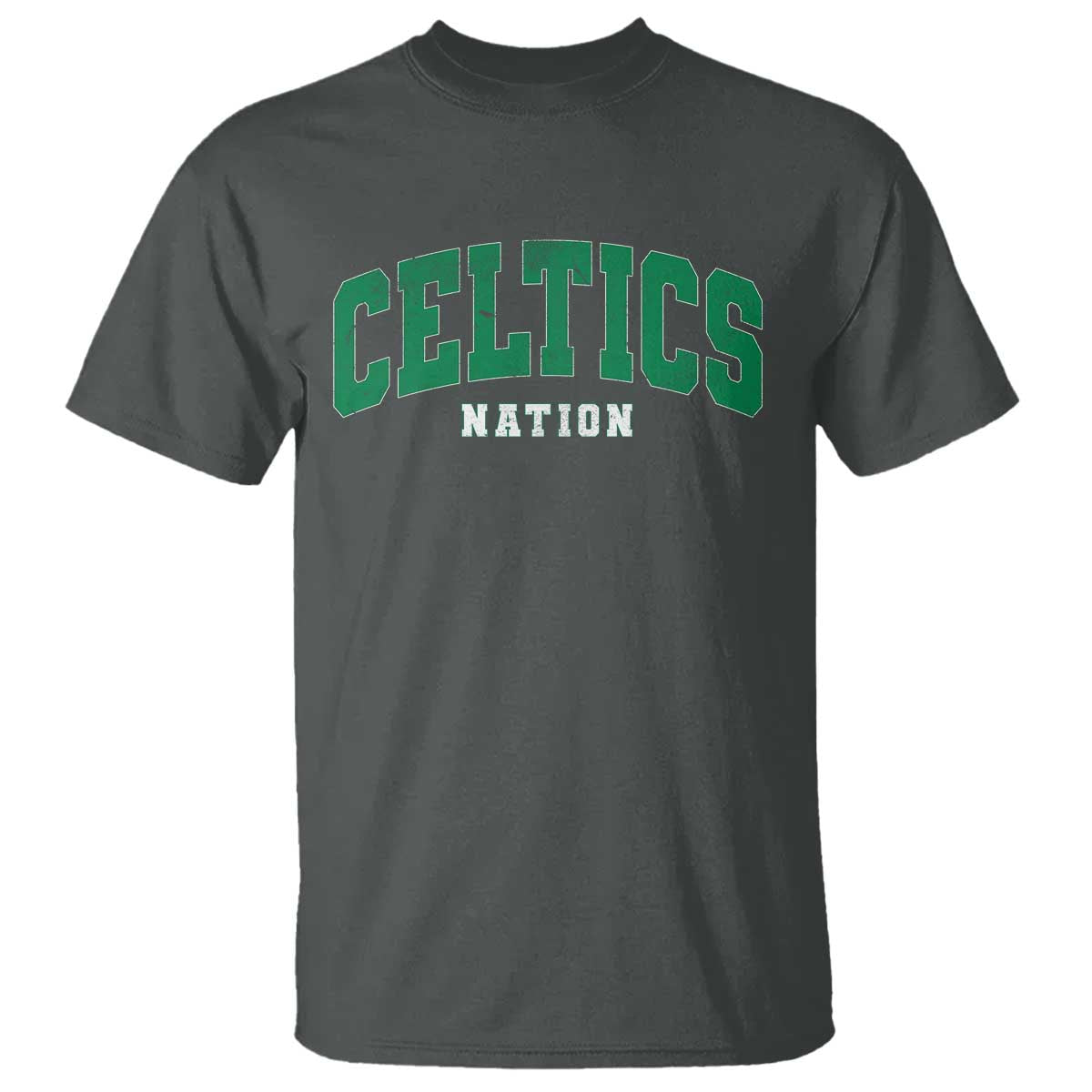 Celtic Nation T Shirt Sports Varsity Aesthetic Letters Cap TS11 Dark Heather Print Your Wear