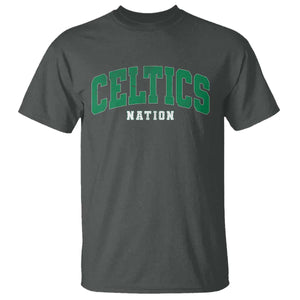 Celtic Nation T Shirt Sports Varsity Aesthetic Letters Cap TS11 Dark Heather Print Your Wear