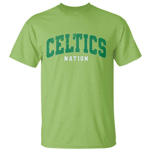 Celtic Nation T Shirt Sports Varsity Aesthetic Letters Cap TS11 Lime Print Your Wear