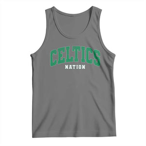 Celtic Nation Tank Top Sports Varsity Aesthetic Letters Cap TS11 Black Heather Print Your Wear