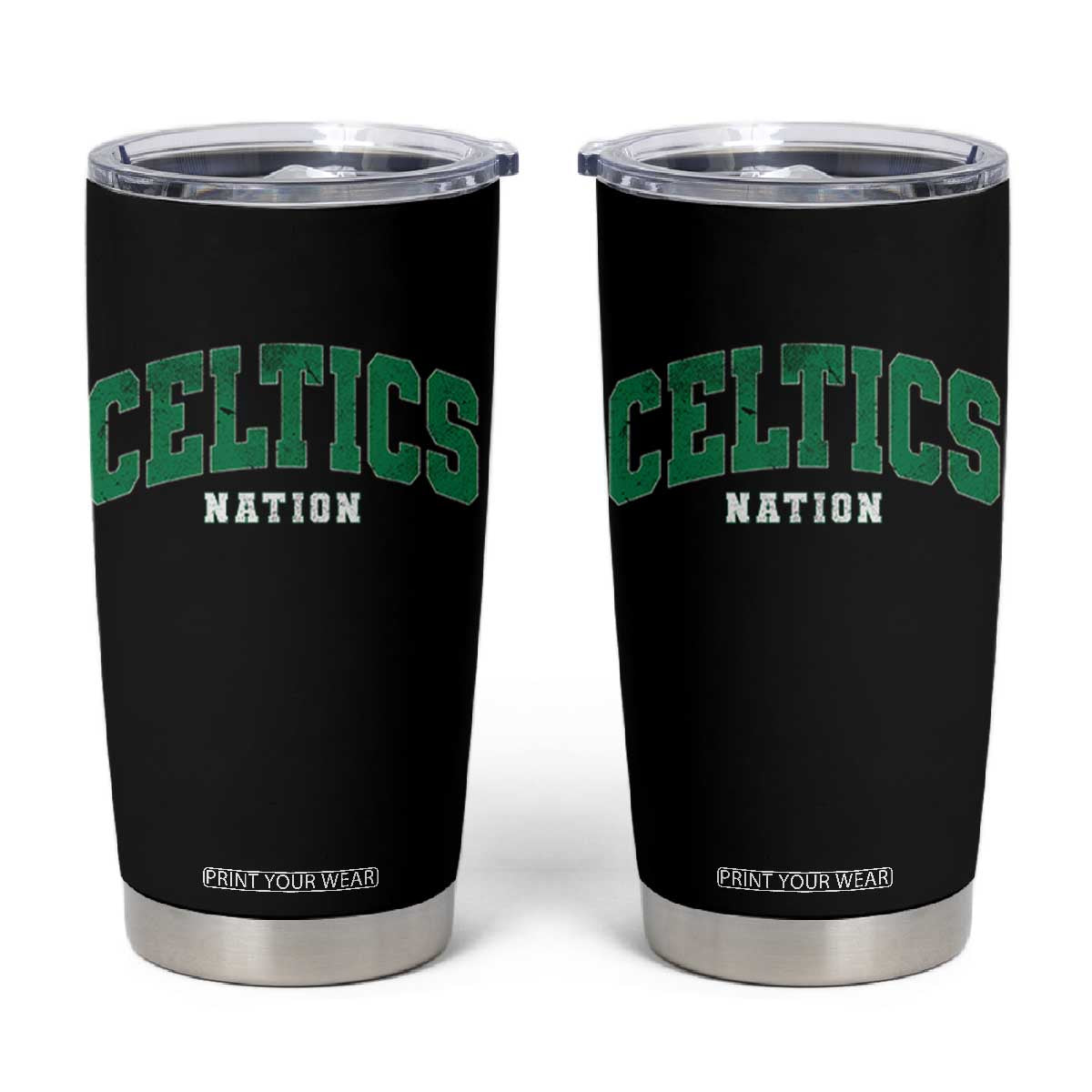 Celtic Nation Tumbler Cup Sports Varsity Aesthetic Letters Cap TS11 Black Print Your Wear