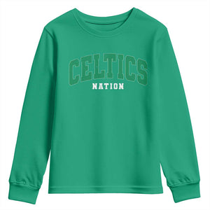 Celtic Nation Youth Sweatshirt Sports Varsity Aesthetic Letters Cap TS11 Irish Green Print Your Wear