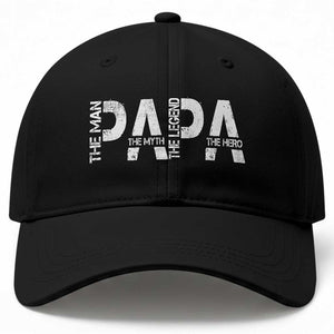 Papa The Man The Myth The Legend The Hero Baseball Cap Fathers Day Gift