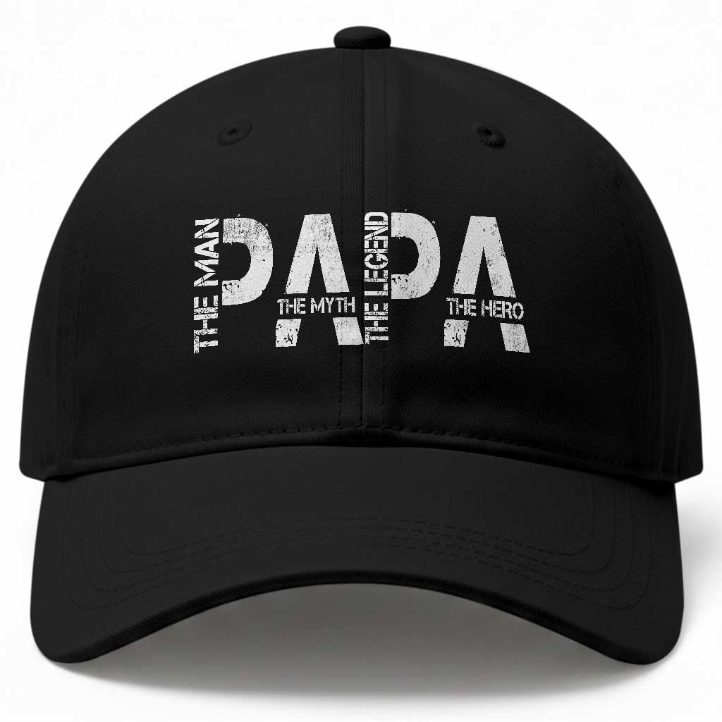 Papa The Man The Myth The Legend The Hero Baseball Cap Fathers Day Gift TS11 Print Your Wear