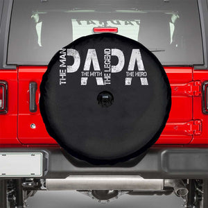 Papa The Man The Myth The Legend The Hero Spare Tire Cover Fathers Day Gift TS11 Black Print Your Wear
