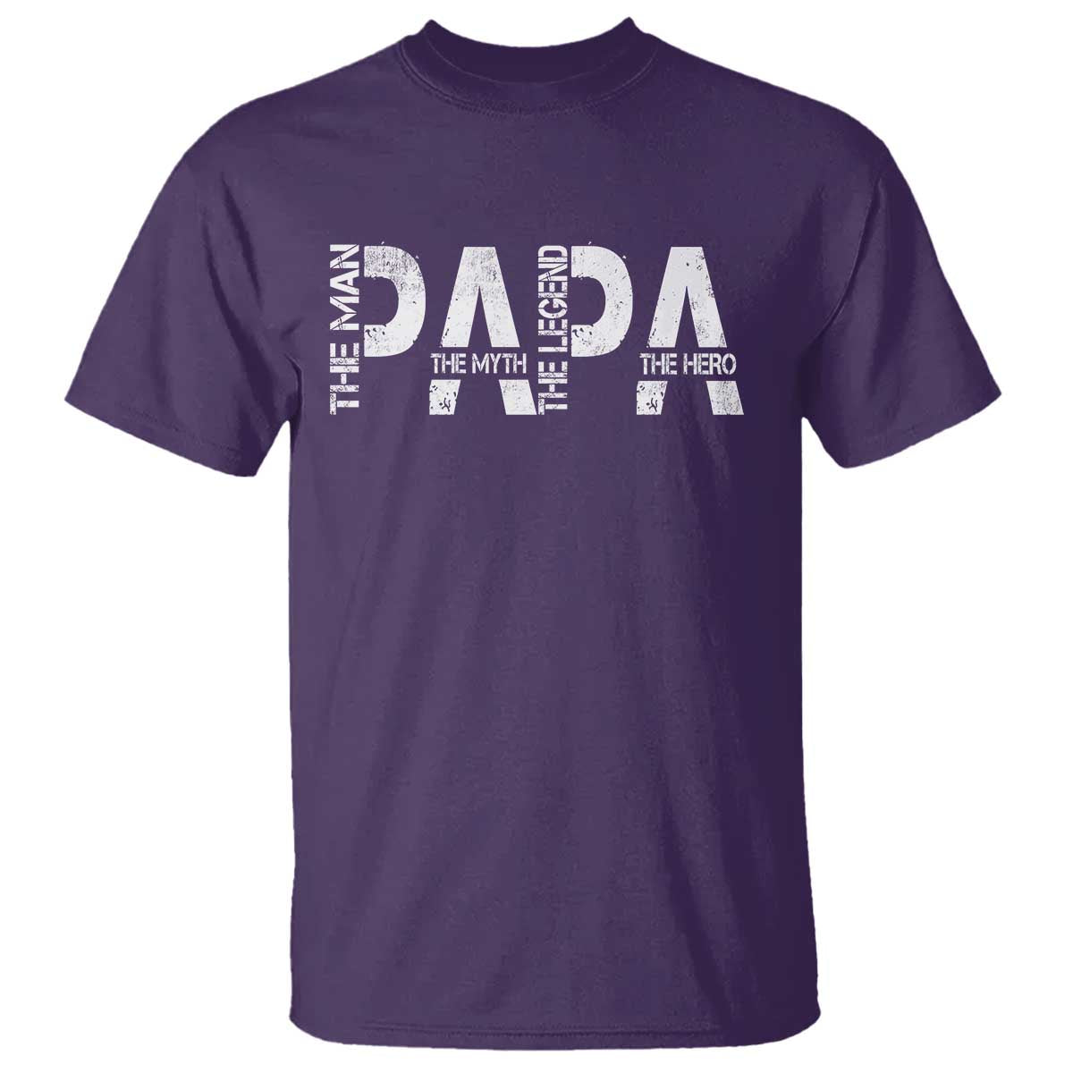 Papa The Man The Myth The Legend The Hero T Shirt Fathers Day Gift TS11 Purple Print Your Wear