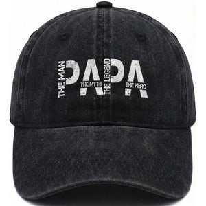 Papa The Man The Myth The Legend The Hero Washed Cotton Baseball Cap Fathers Day Gift