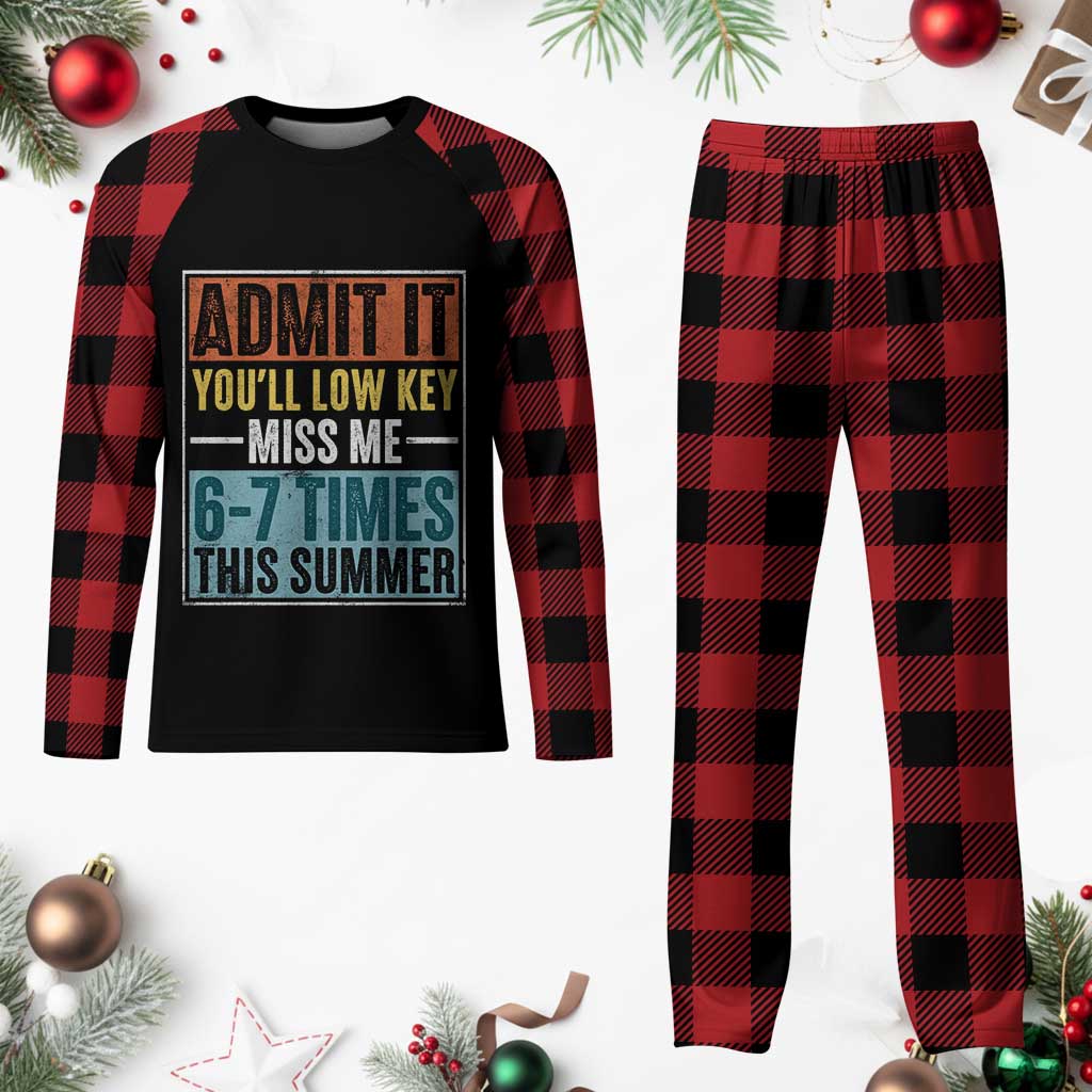 Admit It You Will Low key Miss Me 67 Times This Summer Plaid Pajama Set Last Day Six Seven Meme TS11 Buffalo Plaid Print Your Wear