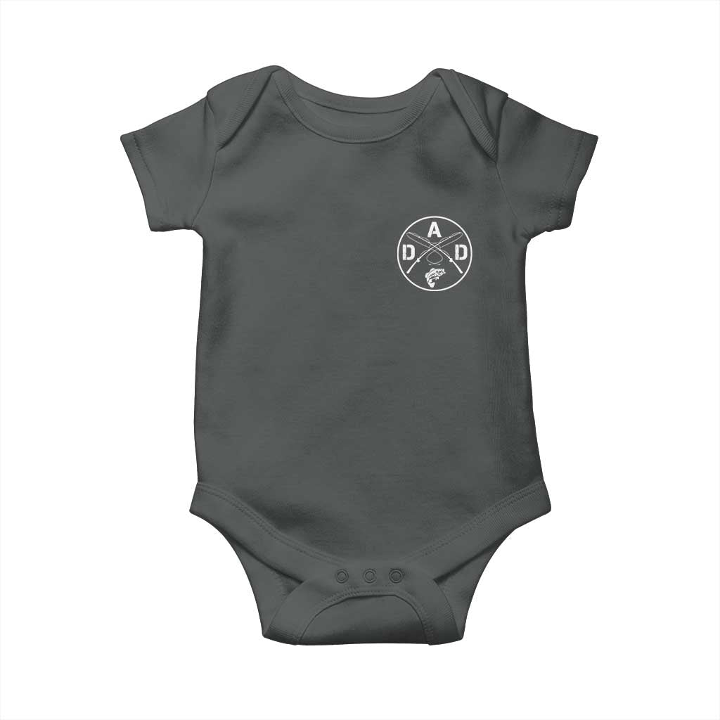 Fishing Dad Baby Onesie Fisherman Fish Lover Father's Day Gift TS11 Dark Heather Print Your Wear