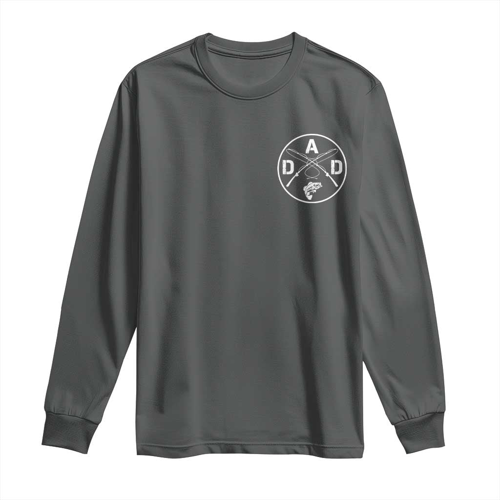 Fishing Dad Long Sleeve Shirt Fisherman Fish Lover Father's Day Gift TS11 Dark Heather Print Your Wear