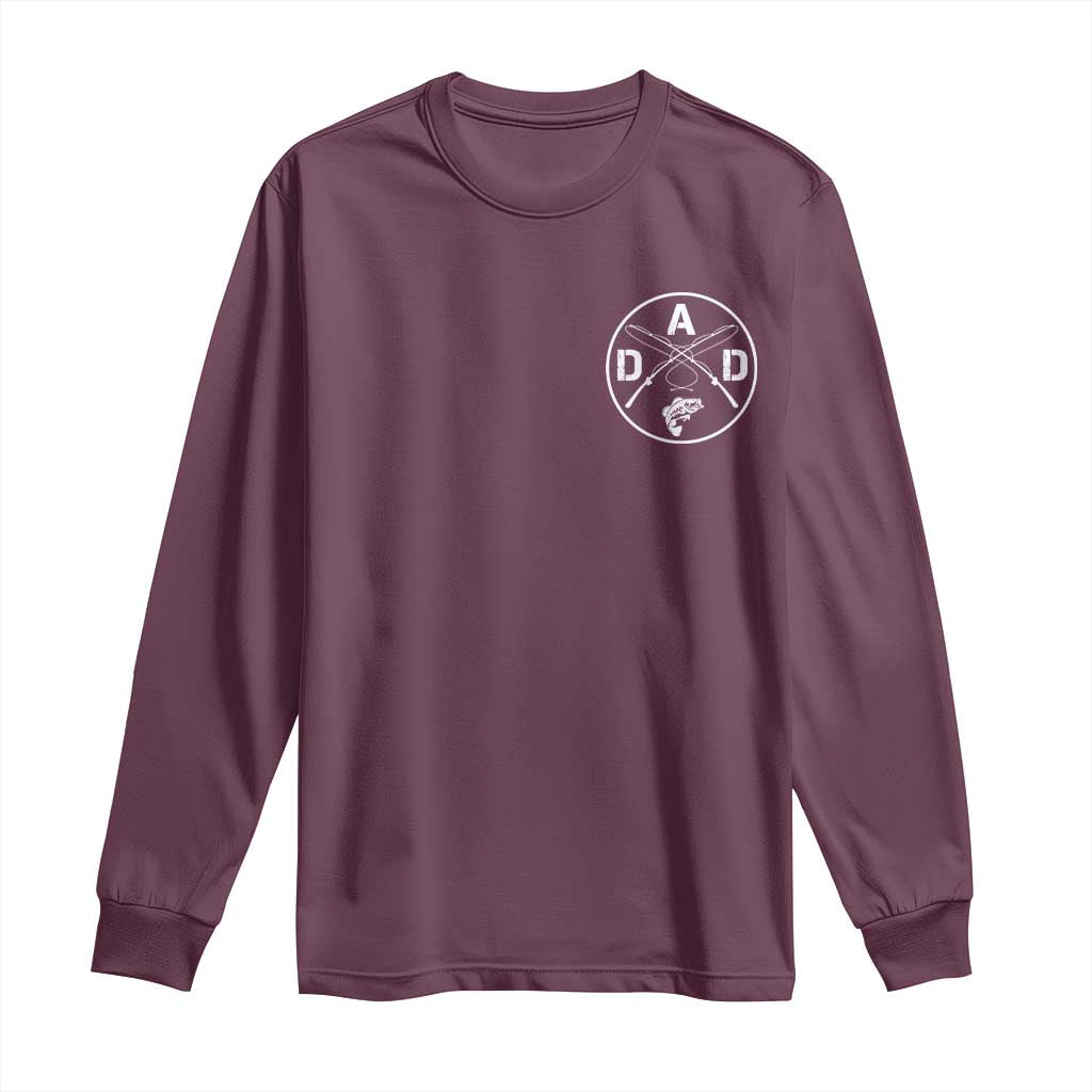 Fishing Dad Long Sleeve Shirt Fisherman Fish Lover Father's Day Gift TS11 Maroon Print Your Wear