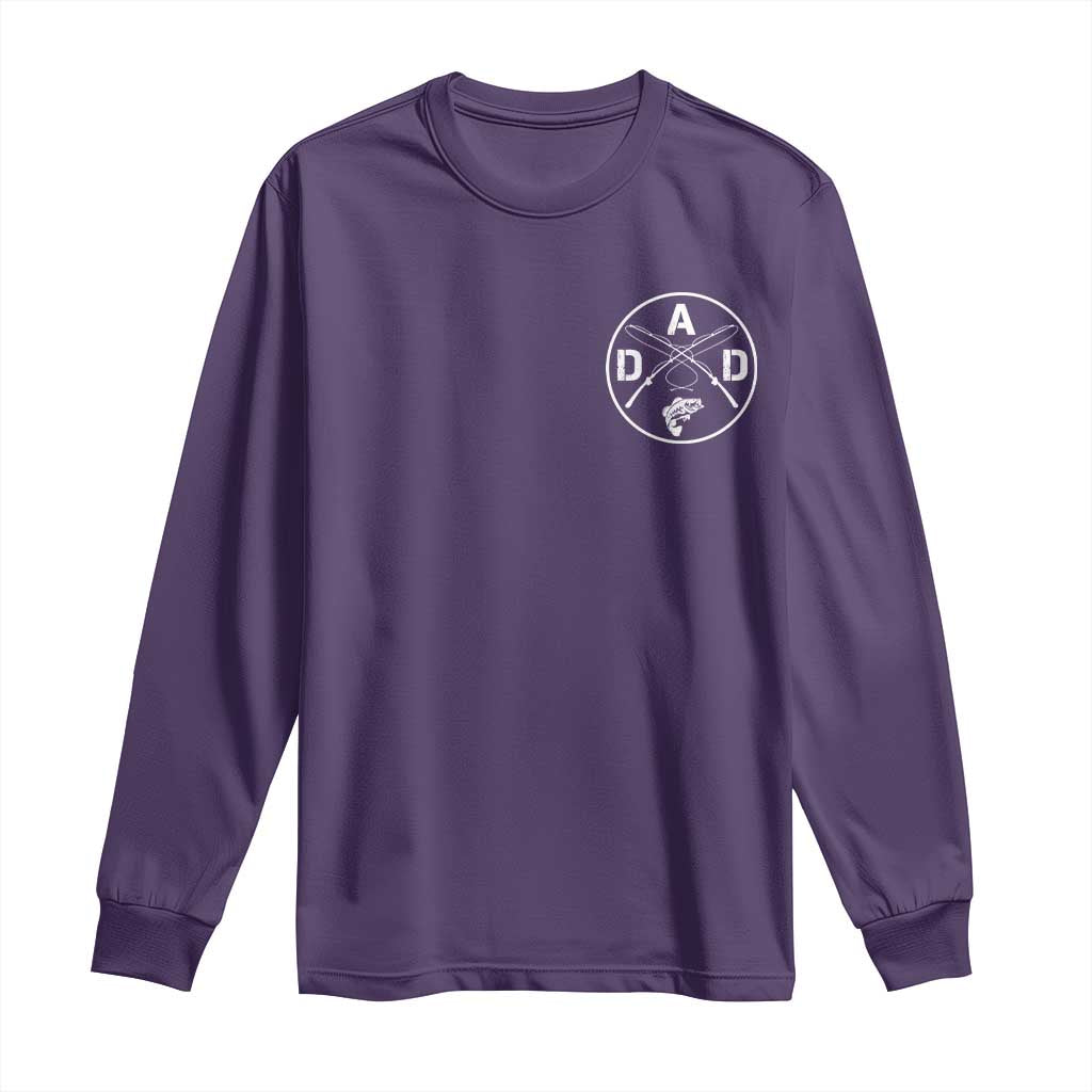 Fishing Dad Long Sleeve Shirt Fisherman Fish Lover Father's Day Gift TS11 Purple Print Your Wear