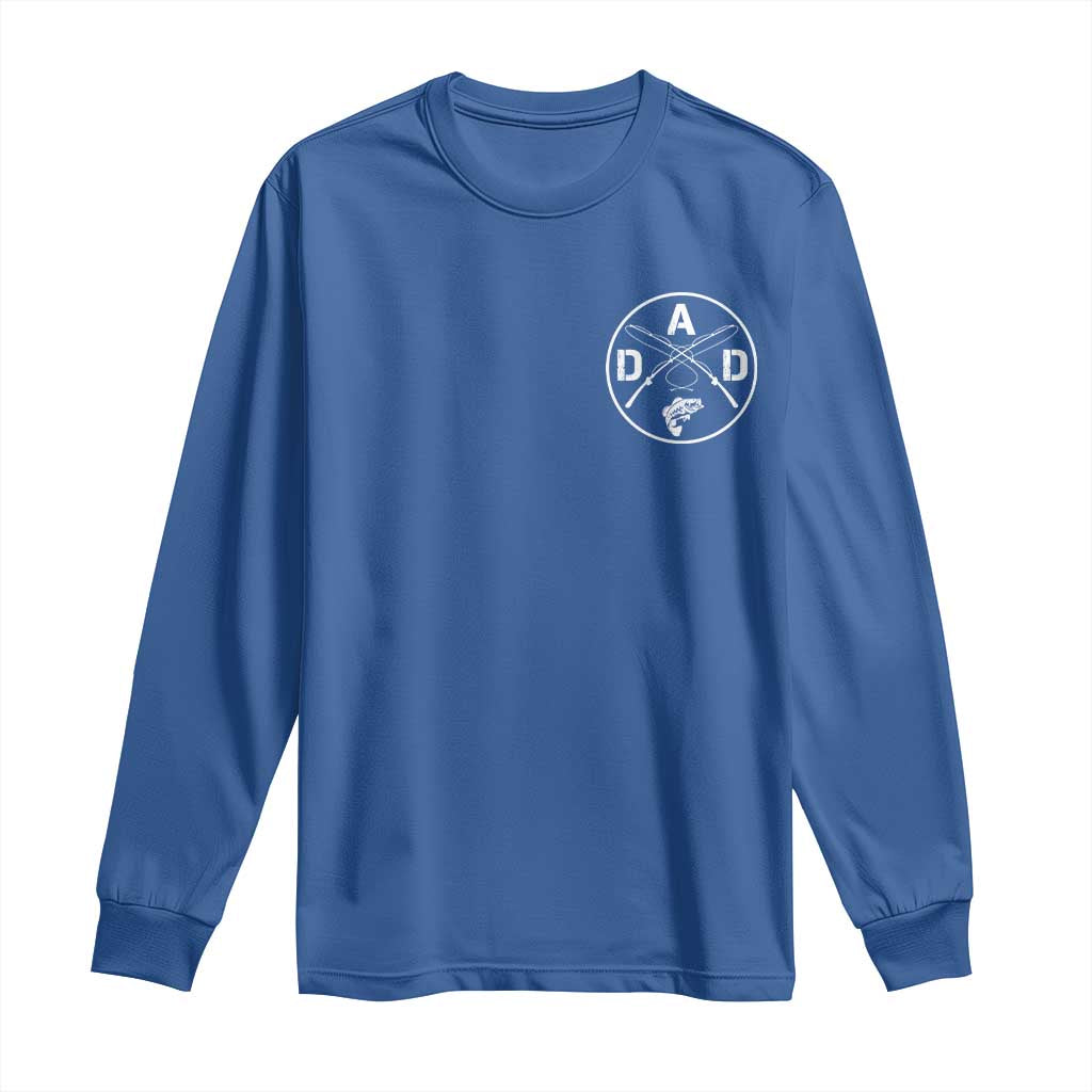 Fishing Dad Long Sleeve Shirt Fisherman Fish Lover Father's Day Gift TS11 Royal Blue Print Your Wear