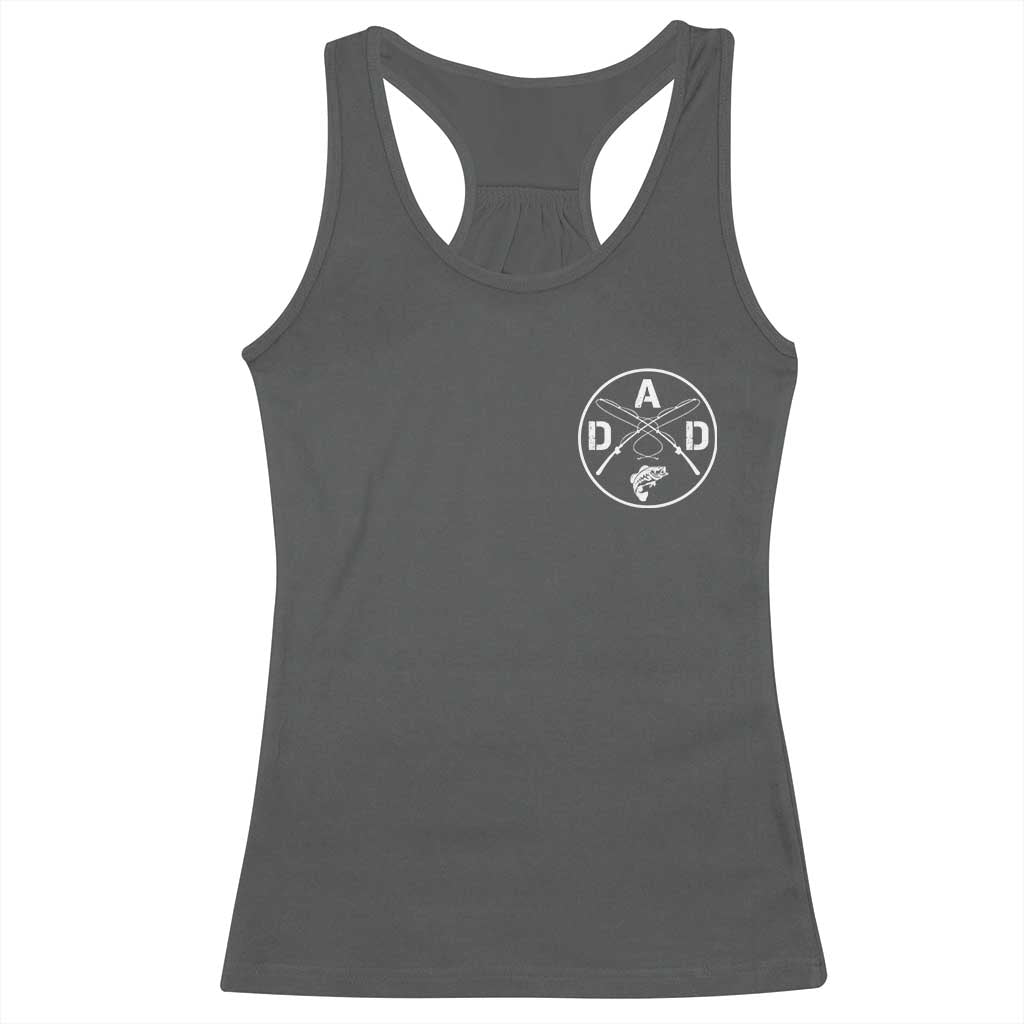 Fishing Dad Racerback Tank Top Fisherman Fish Lover Father's Day Gift TS11 Dark Heather Print Your Wear