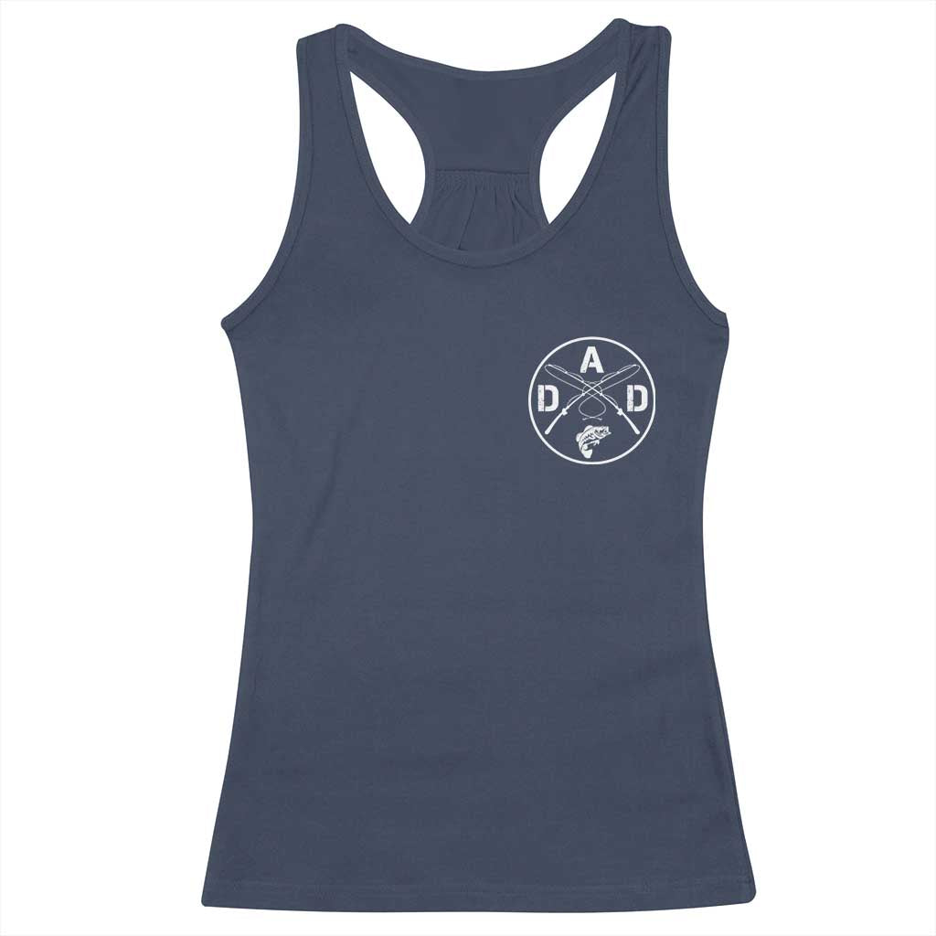 Fishing Dad Racerback Tank Top Fisherman Fish Lover Father's Day Gift TS11 Navy Print Your Wear