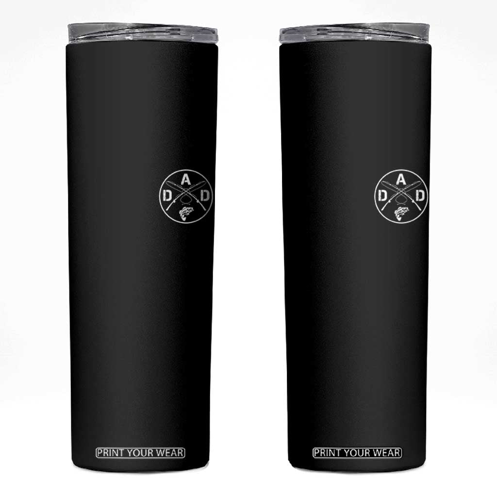 Fishing Dad Skinny Tumbler Fisherman Fish Lover Father's Day Gift TS11 Black Print Your Wear