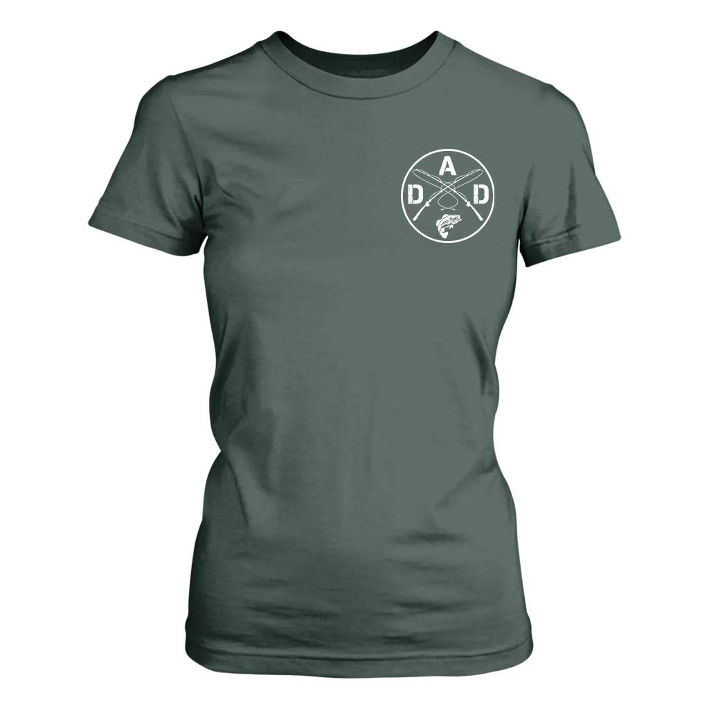 Fishing Dad T Shirt For Women Fisherman Fish Lover Father's Day Gift TS11 Dark Forest Green Print Your Wear
