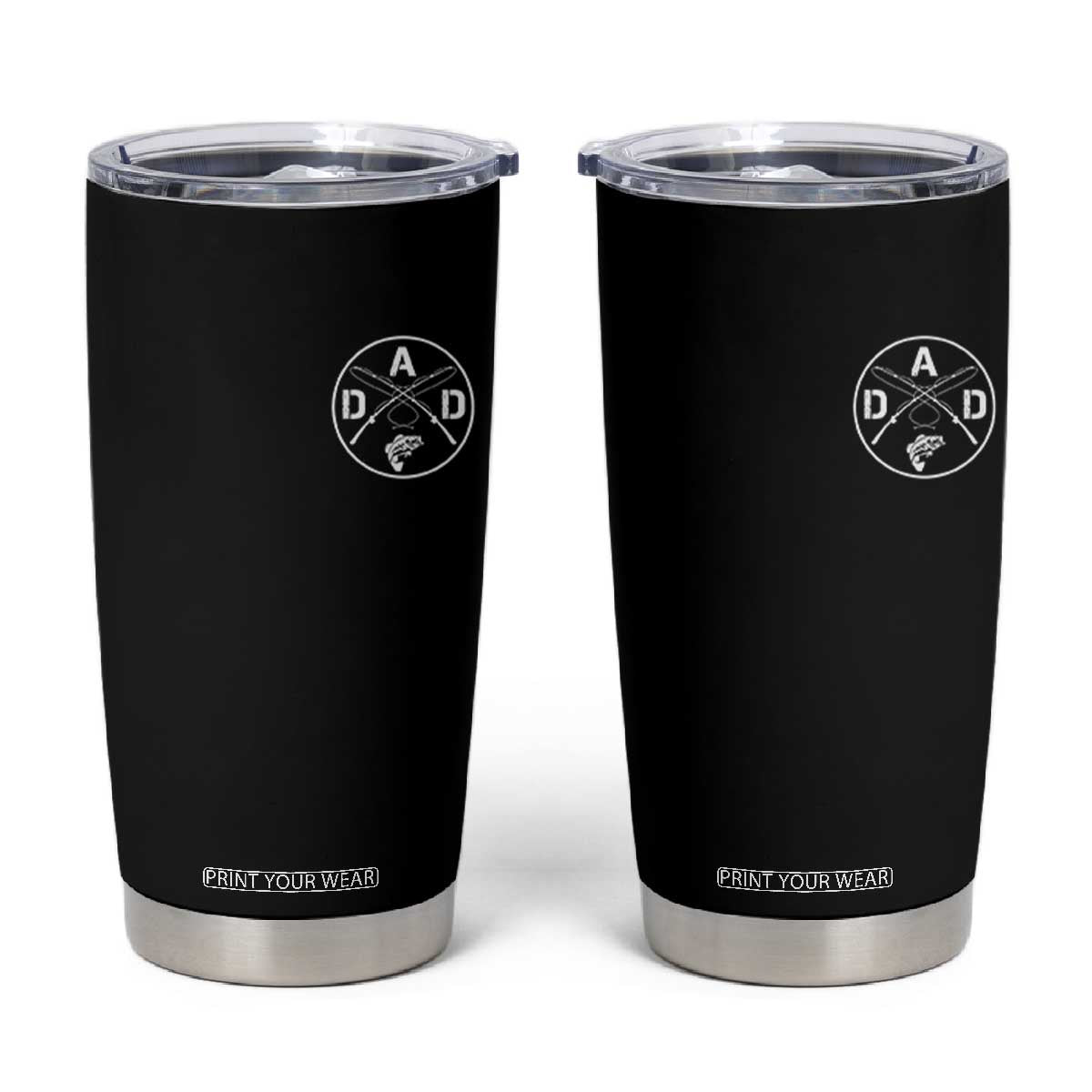 Fishing Dad Tumbler Cup Fisherman Fish Lover Father's Day Gift TS11 Black Print Your Wear