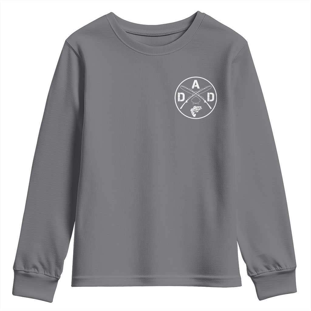 Fishing Dad Youth Sweatshirt Fisherman Fish Lover Father's Day Gift TS11 Charcoal Print Your Wear