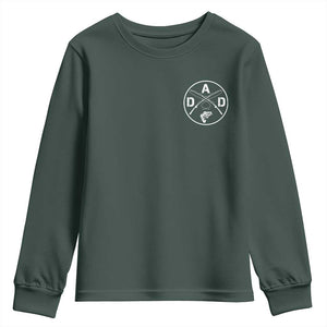 Fishing Dad Youth Sweatshirt Fisherman Fish Lover Father's Day Gift TS11 Dark Forest Green Print Your Wear