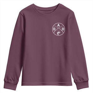 Fishing Dad Youth Sweatshirt Fisherman Fish Lover Father's Day Gift TS11 Maroon Print Your Wear