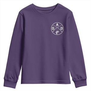 Fishing Dad Youth Sweatshirt Fisherman Fish Lover Father's Day Gift TS11 Purple Print Your Wear