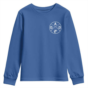 Fishing Dad Youth Sweatshirt Fisherman Fish Lover Father's Day Gift TS11 Royal Blue Print Your Wear