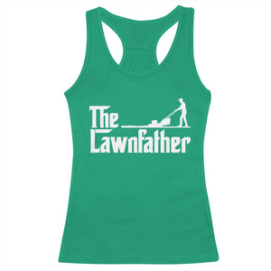 The Lawnfather Racerback Tank Top Lawn Mowing Dad Gardening Fathers Day