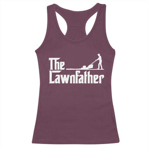 The Lawnfather Racerback Tank Top Lawn Mowing Dad Gardening Fathers Day