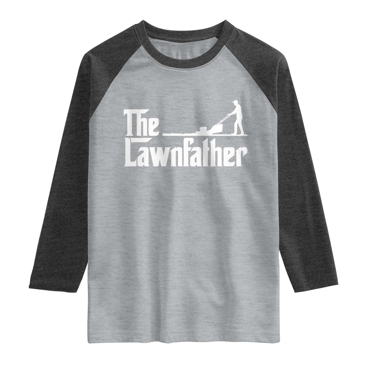 The Lawnfather Raglan Shirt Lawn Mowing Dad Gardening Fathers Day
