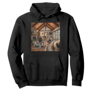 Cat Selfie with Man Funny Cat Dad Hoodie TS11 Black Print Your Wear