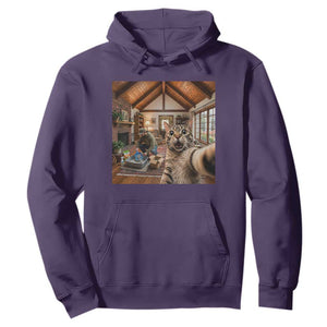 Cat Selfie with Man Funny Cat Dad Hoodie TS11 Purple Print Your Wear