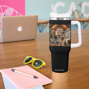 Cat Selfie with Man Funny Cat Dad Tumbler With Handle TS11 Print Your Wear