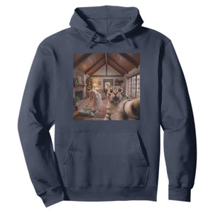 Cat Selfie with Woman Funny Cat Mom Hoodie TS11 Navy Print Your Wear
