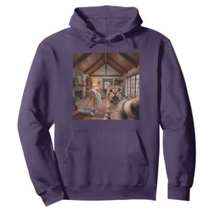 Cat Selfie with Woman Funny Cat Mom Hoodie TS11 Purple Print Your Wear