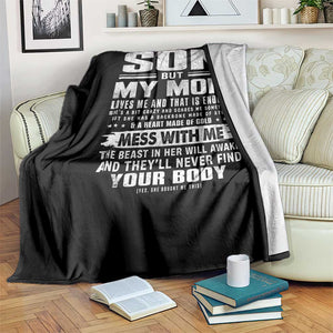 I Am Not A Perfect Son But My Mom Loves Me And That Is Enough Throw Blanket Boy Mom Mother's Day Gifts TS11 Print Your Wear