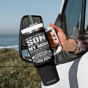 I Am Not A Perfect Son But My Mom Loves Me And That Is Enough Tumbler With Handle Boy Mom Mother's Day Gifts TS11 Print Your Wear